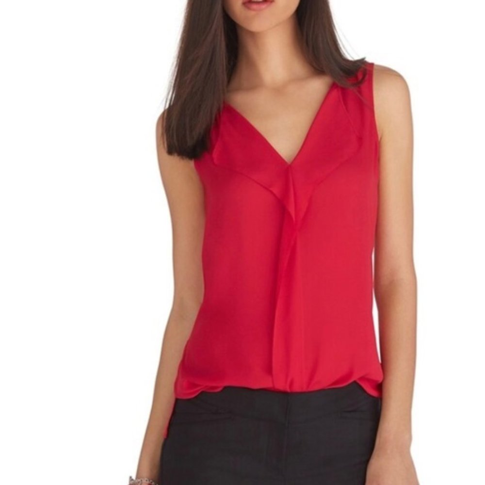 White House Black Market Sleeveless Red Shell